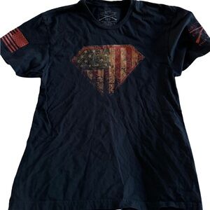 🇺🇸 👚 Grunt Style “Superman” womens fitted T-shirt L 🇺🇸